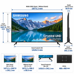 Load image into Gallery viewer, Samsung 75-Inch CU7000 Crystal UHD 4K Smart LED TV – PurColor, Crystal Processor 4K, HDR10+, Tizen OS, Smart Hub, Black (UA75CU7000UXZN) - Teq Souq