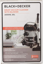 Load image into Gallery viewer, BLACK+DECKER 2000W 20L Drum Vacuum Cleaner BV2000-B5 - Teq Souq