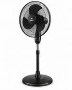 Load image into Gallery viewer, Havells Glanzo FOSGZBLK16021 16-Inch Pedestal Stand Fan – 50W Copper Motor, 3 Blades, 3 Speeds, Adjustable Height, Black - Teq Souq