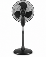 Load image into Gallery viewer, Havells Glanzo FOSGZBLK16021 16-Inch Pedestal Stand Fan – 50W Copper Motor, 3 Blades, 3 Speeds, Adjustable Height, Black - Teq Souq