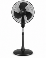 Load image into Gallery viewer, Havells Glanzo FOSGZBLK16021 16-Inch Pedestal Stand Fan – 50W Copper Motor, 3 Blades, 3 Speeds, Adjustable Height, Black - Teq Souq