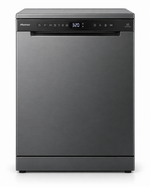 Load image into Gallery viewer, Hisense HS623E90G 15 Place Settings Freestanding Dishwasher – LED Display, Adjustable Baskets, Delay Start, Child Lock, Grey - Teq Souq