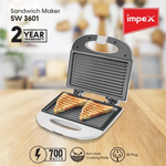 Load image into Gallery viewer, Impex 700W Sandwich Maker SW3601