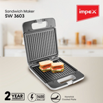 Load image into Gallery viewer, Impex 1400W Sandwich Maker 4 Slice SW3603