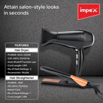 Load image into Gallery viewer, Impex Combo Hair Straightner Hair Dryer HSK101