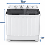 Load image into Gallery viewer, Krome KR-WSA120K 12KG Semi-Automatic Twin Tub Washing Machine – Top Load, Separate Spin Dryer, Mechanical Controls, White
