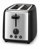 Load image into Gallery viewer, Midea MTRW2L20W 2-Slice Bread Toaster – 950W, 7 Browning Levels, Reheat, Defrost & Cancel Functions, Black/Silver