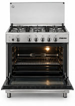 Load image into Gallery viewer, Nikai U906CQ 90x60cm Freestanding Gas Cooking Range, 5 Burners, Gas Oven, Convection Fan, Stainless Steel