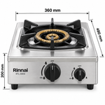 Load image into Gallery viewer, Rinnai RTL35KS Heavy Duty Single Burner Gas Stove – 6.7kW, Cast Iron Burner, Stainless Steel, Silver