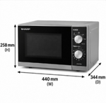 Load image into Gallery viewer, Sharp R20MT(S) 20L Digital Solo Microwave Oven – 800W, 11 Power Levels, 6 Auto Cook Menus, Mirror Finish, Silver