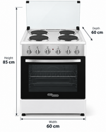 Load image into Gallery viewer, Super General SGC6041 60x60cm Freestanding Electric Cooking Range, 4 Hot Plates, Electric Oven, White