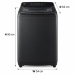 Load image into Gallery viewer, LG 7kg Fully Automatic Top Load Washing Machine with Smart Inverter Motor, TurboDrum & Soft Closing Glass Lid – Middle Black | T65S1TDDT2P - Teq Souq