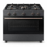 Load image into Gallery viewer, TOSHIBA Lava Series 90cm 5 Burner Gas Cooking Range with 115L Gas Oven, Convection Fan & Flame Failure Safety – Dark Grey | TBA-36LMG5G089KS - Teq Souq