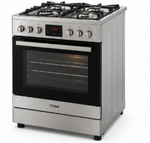 Load image into Gallery viewer, TERIM 60x60cm 4 Burner Gas Cooking Range with 55L Electric Oven, Turbo Fan & Digital Timer – Stainless Steel | TERGE66ST - Teq Souq