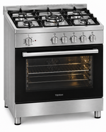 Load image into Gallery viewer, TERIM 90x60cm 5 Burner Gas Cooking Range with 106L Electric Oven, Turbo Fan & Digital Timer – Stainless Steel | TERGE96ST - Teq Souq
