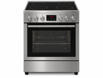 Load image into Gallery viewer, TERIM 60x60cm 4 Ceramic Hob Electric Cooking Range with 80L Oven, 9 Cooking Functions & Turbo Fan – Stainless Steel | TERHFC66ST - Teq Souq