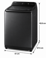 Load image into Gallery viewer, Samsung 13kg Fully Automatic Top Load Washing Machine, Ecobubble, Digital Inverter, Super Speed, Black – WA13CG5745BVSG - Teq Souq