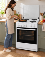 Load image into Gallery viewer, Westpoint 60x60cm 4 Hot Plate Electric Cooker with 62L Oven, Grill & Glass Lid, White – WCER-6604E4 - Teq Souq