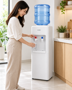 Load image into Gallery viewer, KHIND 7L Top Load Water Dispenser, 2 Taps, Hot & Cold Water, Freestanding, White – WD-2TP - Teq Souq