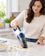 Load image into Gallery viewer, BLACK+DECKER 3.6V Cordless Wet & Dry Handheld Vacuum Cleaner, 385ml, Rechargeable Dustbuster, White/Blue – WDC115WA-B5 - Teq Souq