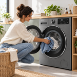 Load image into Gallery viewer, Hisense 7kg Front Load Washing Machine, 1200 RPM, Inverter Motor, Jet Wash, Titanium Grey – WFQP7012JT/P - Teq Souq