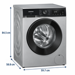 Load image into Gallery viewer, Siemens iQ300 9kg Front Load Washing Machine, 1400 RPM, iQdrive, varioSpeed, Silver Inox – WG44A10XGC - Teq Souq