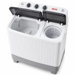 Load image into Gallery viewer, AKAI 5kg Twin Tub Semi-Automatic Washing Machine, Top Load, Spin Dryer, White – WMMA-XTT51W - Teq Souq