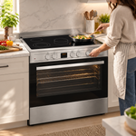 Load image into Gallery viewer, WOLF POWER WGC9060CERMF1 90x60cm Freestanding Electric Cooking Range with Ceramic Hob & Electric Oven, Stainless Steel