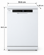 Load image into Gallery viewer, Midea 14 Place Settings Smart Freestanding Dishwasher, 8 Programs, Wi-Fi, White – WQP14-W7633CW - Teq Souq