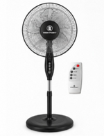 Load image into Gallery viewer, Westpoint 16-Inch Pedestal Stand Fan, 5 Blades, Remote Control, 3 Speeds, Black – WSUS-1619RCN - Teq Souq