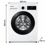 Load image into Gallery viewer, Samsung 8kg Front Load Washing Machine, Hygiene Steam, Digital Inverter, 1400 RPM, White – WW80FG3M05AWGU - Teq Souq