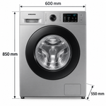 Load image into Gallery viewer, Samsung 8kg Front Load Washing Machine, EcoBubble, Hygiene Steam, 1400 RPM, Silver – WW80TA046AX - Teq Souq