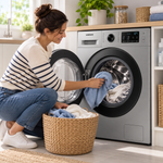 Load image into Gallery viewer, Samsung 8kg Front Load Washing Machine, EcoBubble, Hygiene Steam, 1400 RPM, Silver – WW80TA046AX - Teq Souq