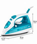 Load image into Gallery viewer, BLACK+DECKER X1575-B5 1600W Steam Iron – Ceramic Soleplate, 250ml Water Tank, 54g Steam Boost, Vertical Steam, White/Blue - Teq Souq