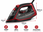 Load image into Gallery viewer, BLACK+DECKER X2050-B5 2200W Steam Iron – Ceramic Soleplate, 380ml Water Tank, 90g Steam Boost, Anti-Drip, Grey/Red - Teq Souq