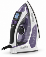 Load image into Gallery viewer, BLACK+DECKER X2250-B5 2800W Digital Steam Iron – LCD Display, Anodized Soleplate, 380ml Tank, Auto Shut-Off, Purple/White - Teq Souq