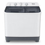 Load image into Gallery viewer, Hisense XPB100-SXA14 10kg Semi-Automatic Twin Tub Washing Machine – Top Load, Spin Dryer, Lint Filter, White/Grey - Teq Souq