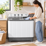 Load image into Gallery viewer, Hisense XPB140-SXC14 14kg Semi-Automatic Twin Tub Washing Machine – 7.5kg Spin Capacity, Top Load, Lint Filter, White/Grey - Teq Souq