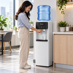 Load image into Gallery viewer, Midea YL2436-W Top Loading Hot & Cold Water Dispenser – Compressor Cooling, Child Safety Lock, 35L Storage Cabinet, White - Teq Souq