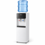 Load image into Gallery viewer, Midea YL2436-W Top Loading Hot & Cold Water Dispenser – Compressor Cooling, Child Safety Lock, 35L Storage Cabinet, White - Teq Souq