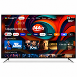 Load image into Gallery viewer, Videocon 100-Inch QLED 4K UHD Google Smart TV – Quantum Dot Colour, Dolby Audio, Google Voice Remote, Chromecast, Bluetooth, Edgeless Display, Black (E100QLGT1100) - Teq Souq