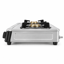 Rinnai RV-210RI 2-Burner Tabletop Gas Stove – Brass Burners, Stainless Steel, Silver