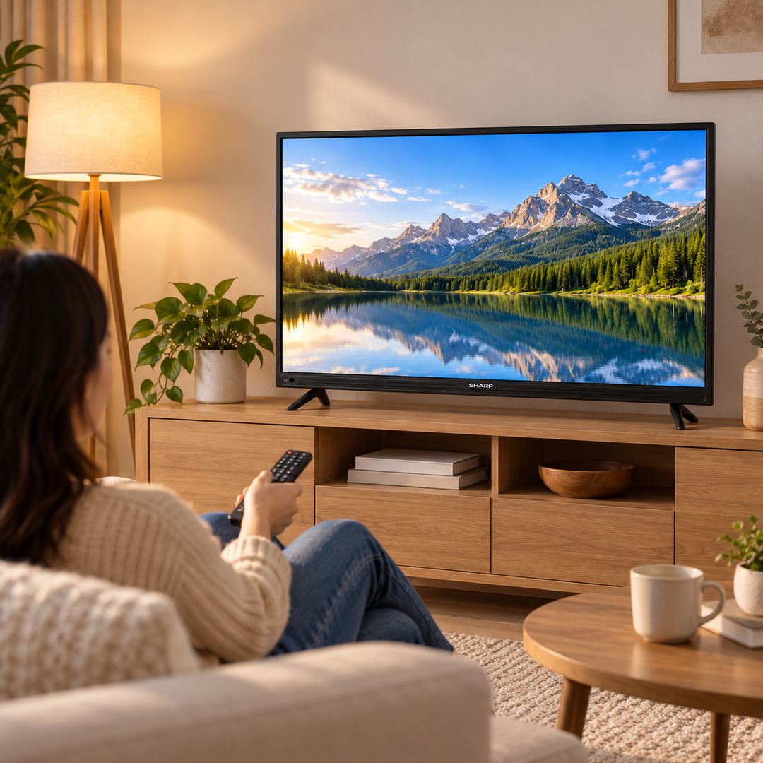 Sharp 32-Inch LED Television – Compact Flat Screen TV, Black (2T-C32BDIK) - Teq Souq