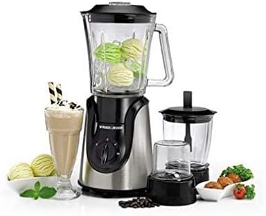 BLACK+DECKER 600W 1.5L Glass Blender with 2 Mills BX600G-B5 - Teq Souq