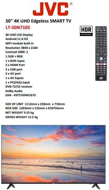 JVC 50" 4K UHD Smart Television LT-50N7105 - Teq Souq