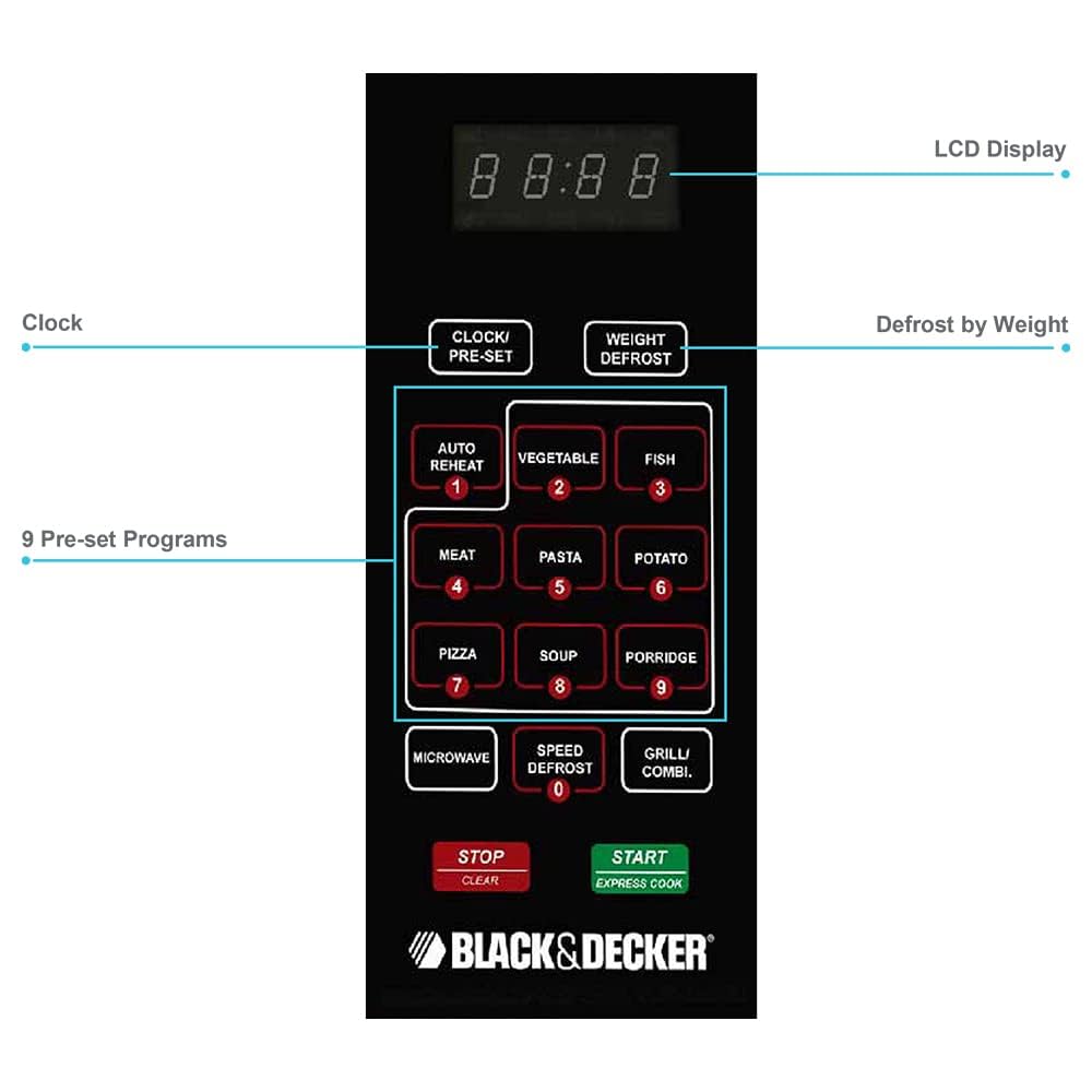 BLACK+DECKER 30L Microwave Oven With Grill MZ3000PG-B5