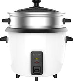 Load image into Gallery viewer, SHARP 1.8L Rice Cooker &amp; Food Steamer KS-H188G-W3
