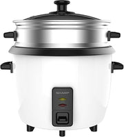 SHARP 1.8L Rice Cooker & Food Steamer KS-H188G-W3 - Teq Souq