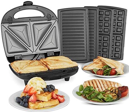 SHARP 1400W 4 Slice Sandwich, Grill, Waffle Maker KZ-SU14-W3
