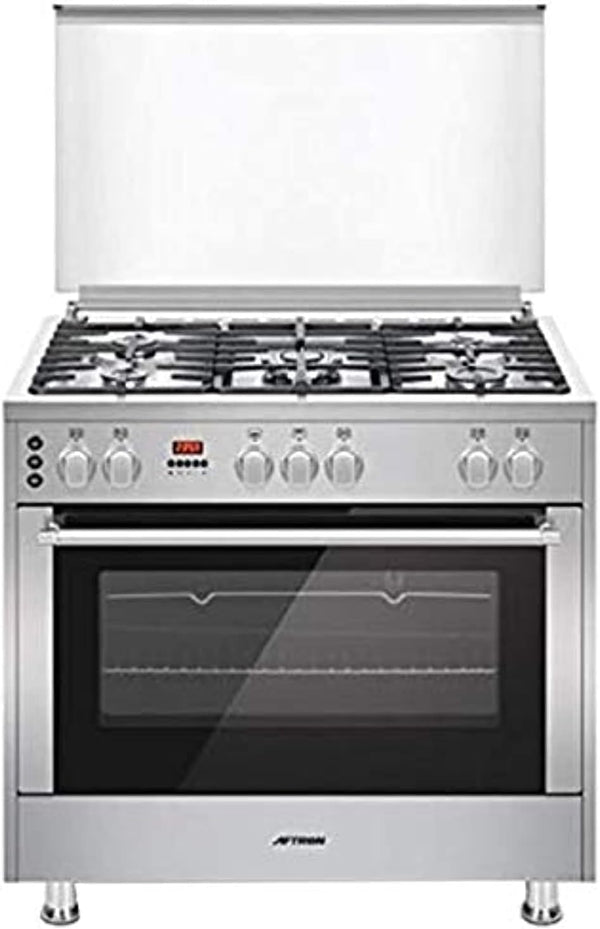 AFTRON 90x60 5 Burners Gas Cooker AFPGR9560SSD - Teq Souq